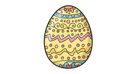 Fototapeta premium Colorful Hand Drawn Easter Egg Illustration.