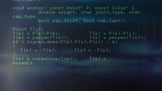 Auto view panning revealing source code, showing HTTP read-loop and light streaks for code review