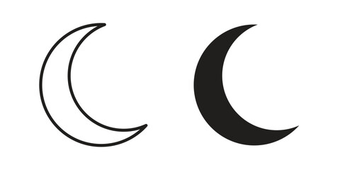 Moon icon in line design. icon for website design, mobile app, ui © Sabrin