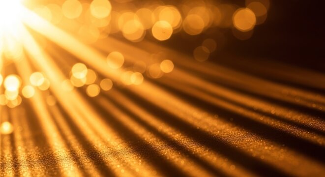 Golden rays of light on a dark background.