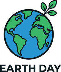 Obraz premium A vibrant illustration celebrating earth day with a sprouting plant on a globe Earth Day 2026 Earth Day 2027 Earth Day
