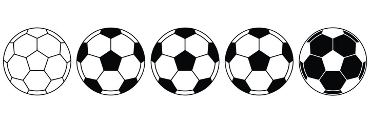 Fototapeta premium Soccer ball icon, simple black football design, classic sports symbol