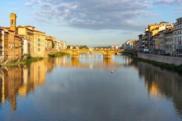 Fototapeta premium St. Trinity bridge over Arno river, Florence, Italy