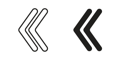 Fototapeta premium Previous arrow icon in line design. icon for website design, mobile app, ui