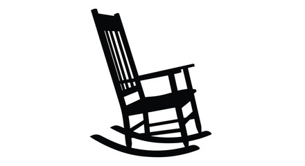 A black rocking chair stands alone a striking silhouette © MDSAJIB
