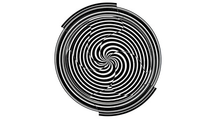 Fototapeta premium Abstract Black and White Spiral Hypnosis Vortex Background
