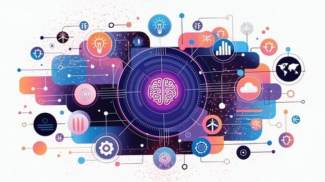 AI Brain Connections - Visualizing Artificial Intelligence and Neural Networks.