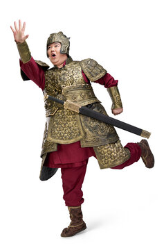 A humorous picture of an armored general