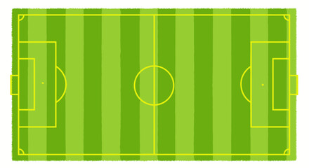 Top View Soccer Field Green Grass Lines Goals Center Circle White Markings © mus