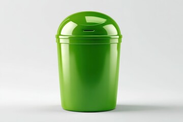 Obraz premium Green recycling bin rendered in a white studio setting