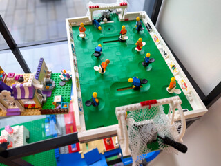 Naklejka premium Mini brick foosball table