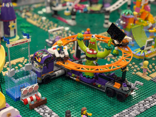 Naklejka premium Lego carnival roller coaster