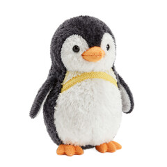 Fototapeta premium Cute Plush Penguin Toy on White Background