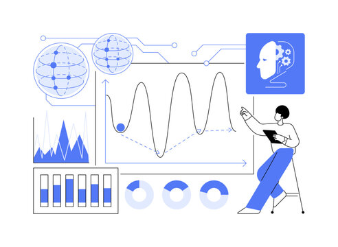 AI-Intelligent Quantum Annealing Problem Mapping abstract concept vector illustration.