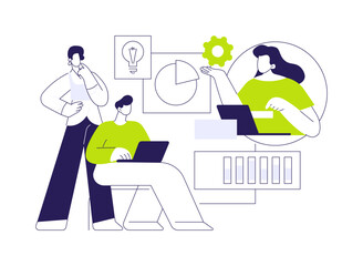 Marketing management isolated cartoon vector illustrations.