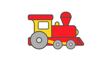 Colorful cartoon train engine toy. © Wicaksono