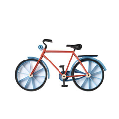 Fototapeta premium Colorful quilling paper art of a bicycle with a 3D effect on a white background