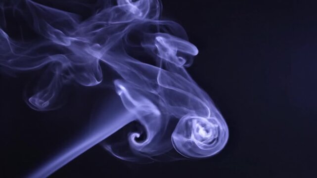 Delicate purple smoke swirl against a dark abstract background