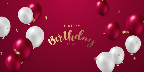Celebrate your birthday background with beautiful balloon vector illustration.