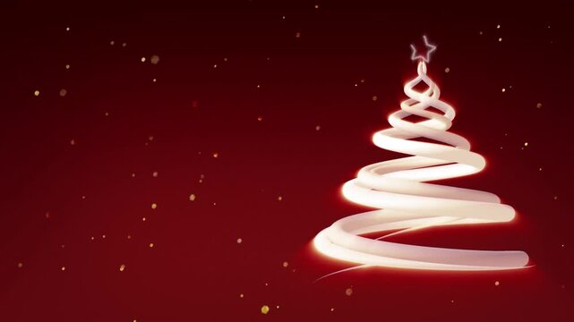 Christmas Tree red Background 4k celebration holiday decoration Abstract copy space text template
