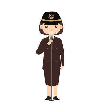 Indonesian Female Prosecutor Speaking Microphone Public Speech PDU