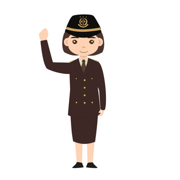Indonesian Female Prosecutor Waving Hand High Greeting PDU