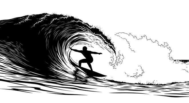 Man surfing on a wave board.