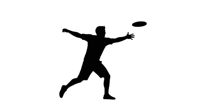 Man Playing Ultimate Frisbee in Air.