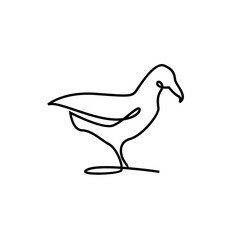 Fototapeta premium Continuous Line Art Drawing of a Fowl Bird, Minimalist Chicken or Hen Illustration