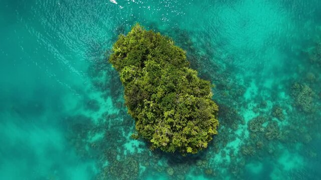 Palau Koror Rock Islands Lagoon Turquoise Water Oceania Pacific Aerial Drone 4K
