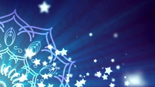 eid mubarak and islamic new year background. background video animation Motion. Eid greeting written in english. islamic lantern 3d mandala pattern