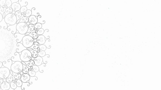 Islamic background and Islamic mandala pattern eid al fitr, with Crescent moon and golden lantern on beautiful twinkling stars night sky Animation.