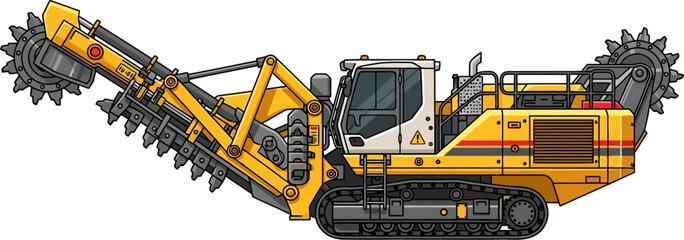 Continuous surface miner machine for open pit mining