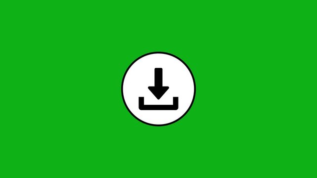 Download icon animation on a green screen a dynamic motion graphic symbol of data transfer