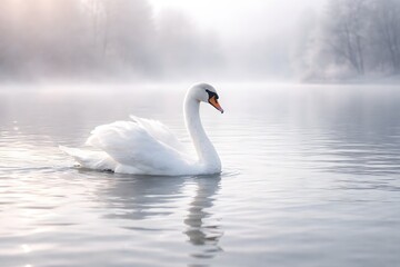 Obraz premium swan on the lake