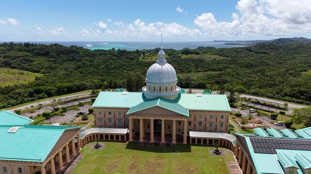 Palau Smallest Capital Ngerulmud Babeldaob Capitol Government Oceania Pacific Aerial Drone 4K