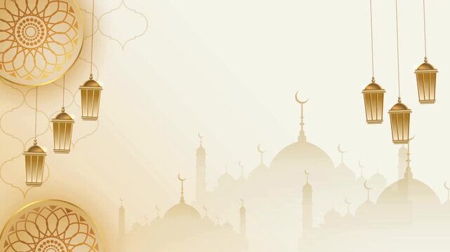 animation illustration with mosque eid al fitr, 3D Animation Symbol of Fasting, Mubarak Eid al fitr Celebration Islam Ritual and. Origami Design