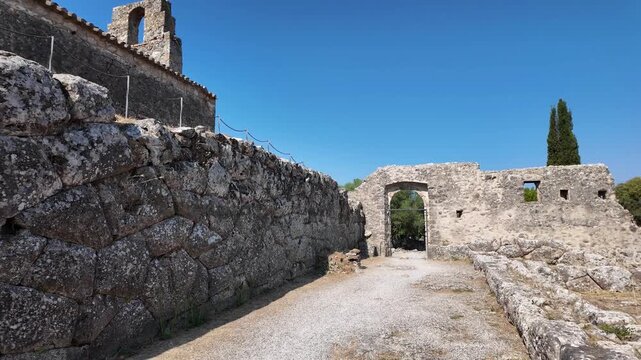 Ancient Greek Ruins of Necromanteion of Acheron near village of Mesopotamos, Epirus, Greece