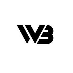 WB Monogram Logo Design in Black and White © alpha
