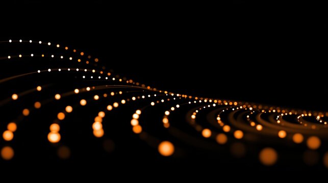 parabolic. A minimalist parabolic arc of glowing dots against a dark background. product launch decks, UI/UX mockups, designed for product launches and innovation pitches, used by PR specialists.