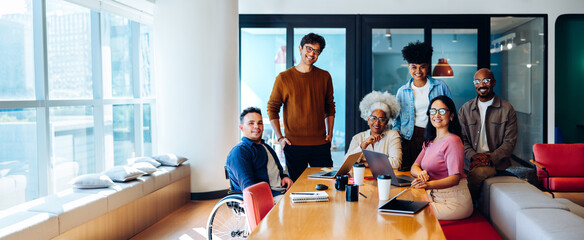 Group of diverse colleagues in a meeting room