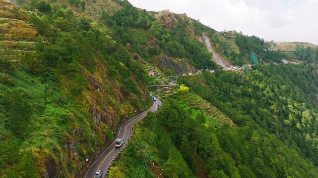 Mountain road at Halsema Highroad Second Highest Point Atok Benguet Philippines