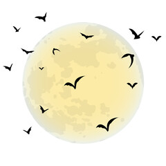 Halloween Full Moon, Moon, Moonlight, Witchcraft, Haunted House © Alexey Pustovoy