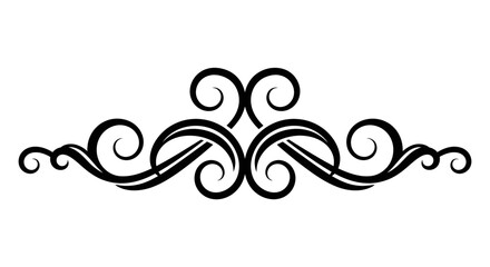 Fototapeta premium Black White Swirl Flourish Ornate Decorative Element