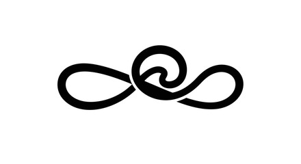 Obraz premium Black Infinity Symbol Tattoo Design Swirl Line Art Vector