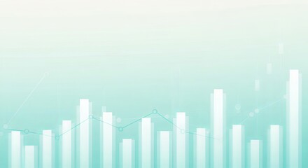 Fototapeta premium Elegant Business Report Background with Soft Pastel Gradient, Featuring Bar Charts and Line Graphs