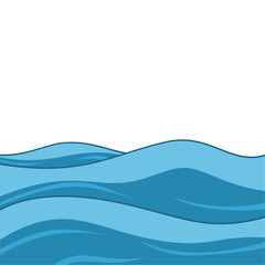 Fototapeta premium Illustration of blue ocean waves