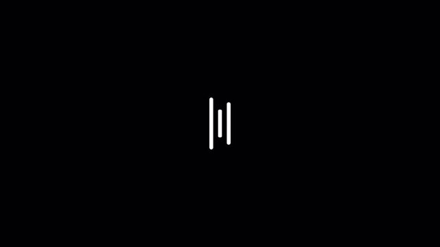 waveform audio spectrum with transparent background, sound waveform spectrum animation, sound wave visualization, waveform loop, sound equealizer in 4k.