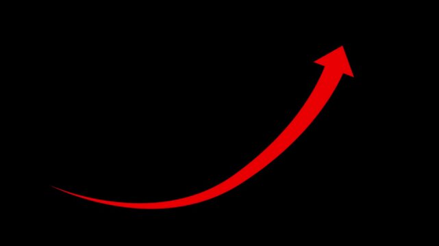 A vibrant red arrow points to the lower right corner on a black background