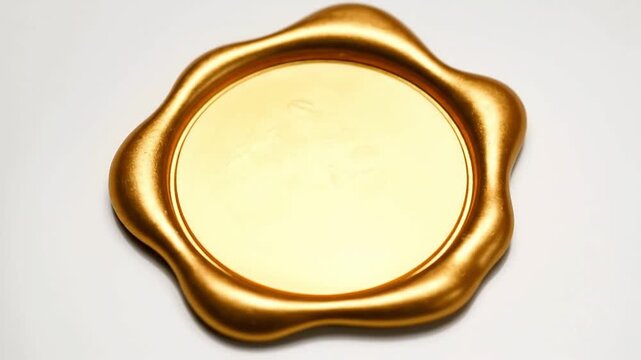 High-quality golden wax seal graphic template for official branding, certification, and premium quality assurance in digital design. Ideal for luxury projects, official documents, and professional...